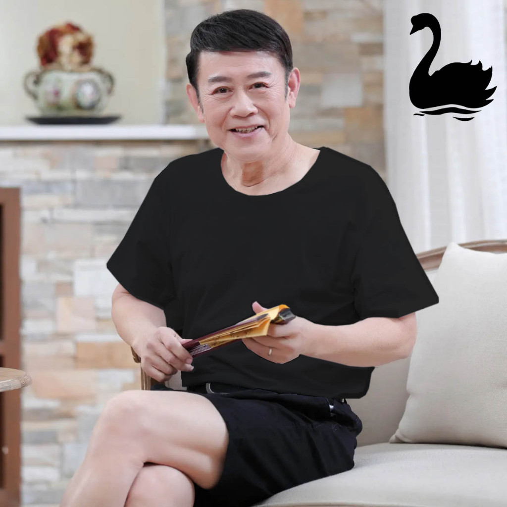 SHWAN BRAND Kaos Oblong Pria Swan Brand - Type Premium Hitam
