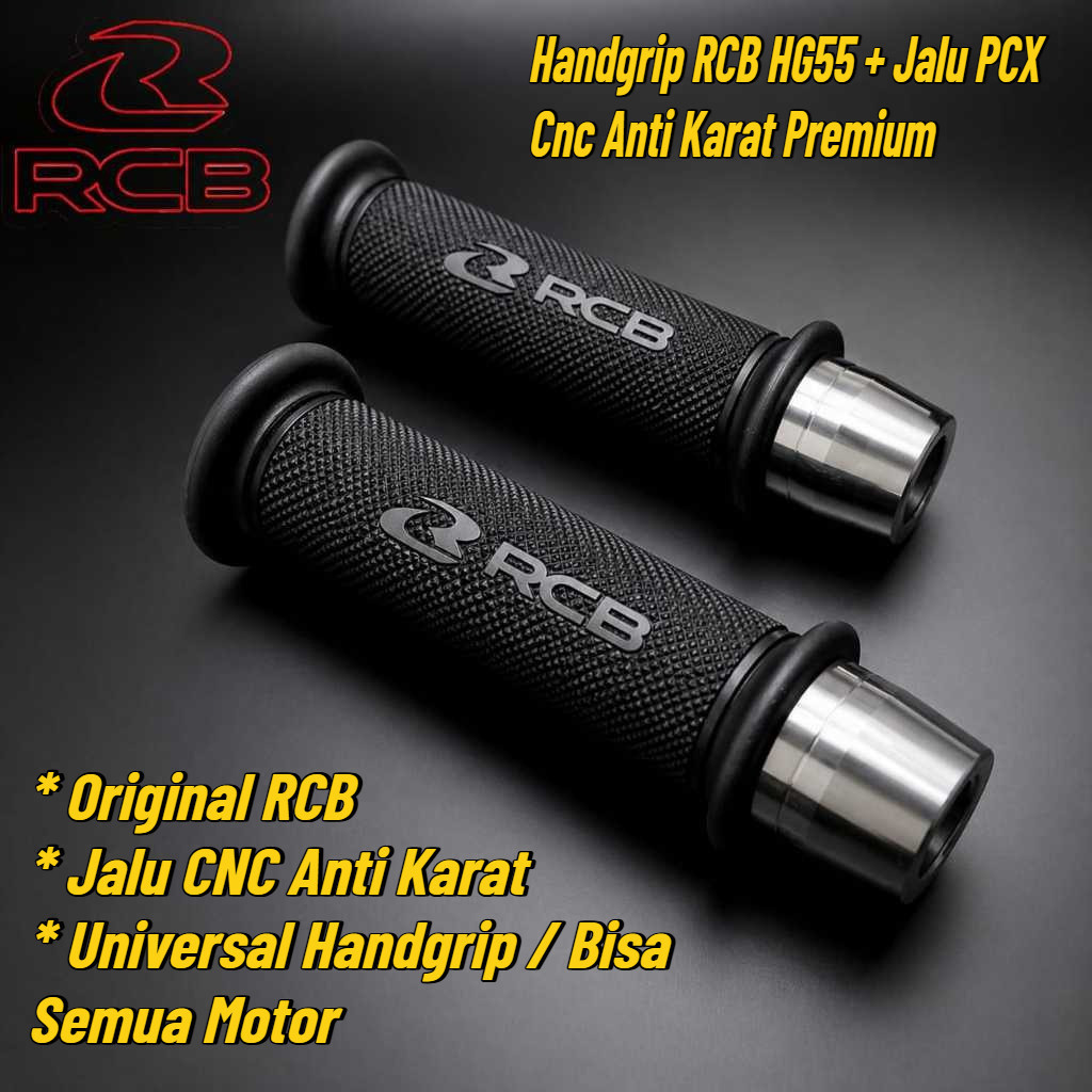 Handgrip RCB Original HG55 Sarung Gas Racing Boy Original HG55 + Jalu Stang Chrome Model Pcx BSM.MOT