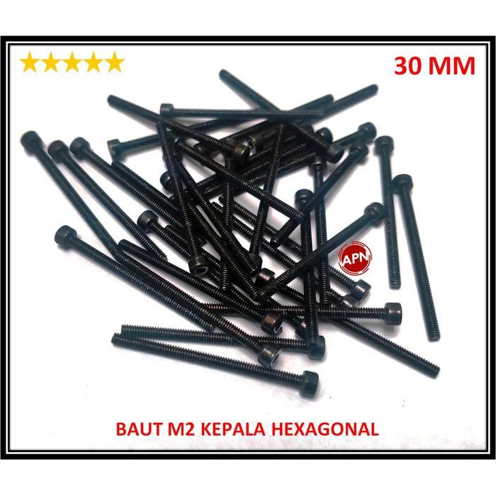 50PCS BAUT M2 30MM HEXAGONAL / BAUT HEX / PANJANG 30MM DIAMETER 2MM