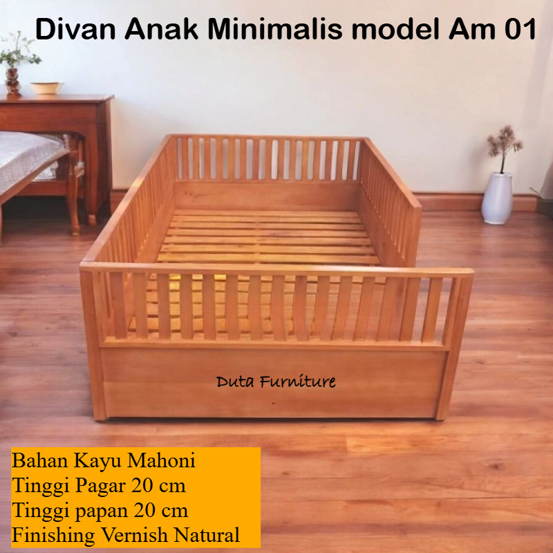 Dipan anak premium divan anak aesthetic dipan kayu mahoni minimalis /rangka springbed/matras