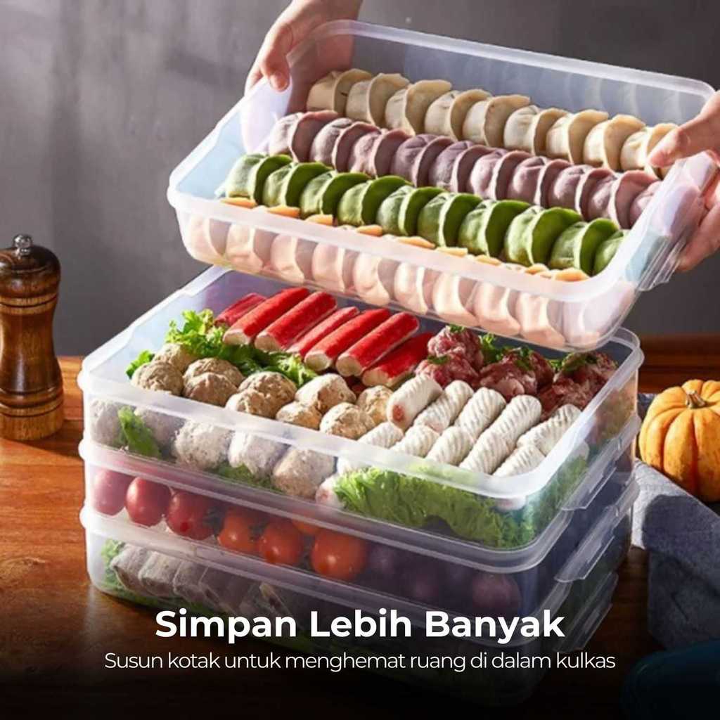 COD 1 Pcs Box Kotak Tempat Penyimpanan Bahan Makanan Buah Sayur Daging Frozen Food Storage Box Di Ku