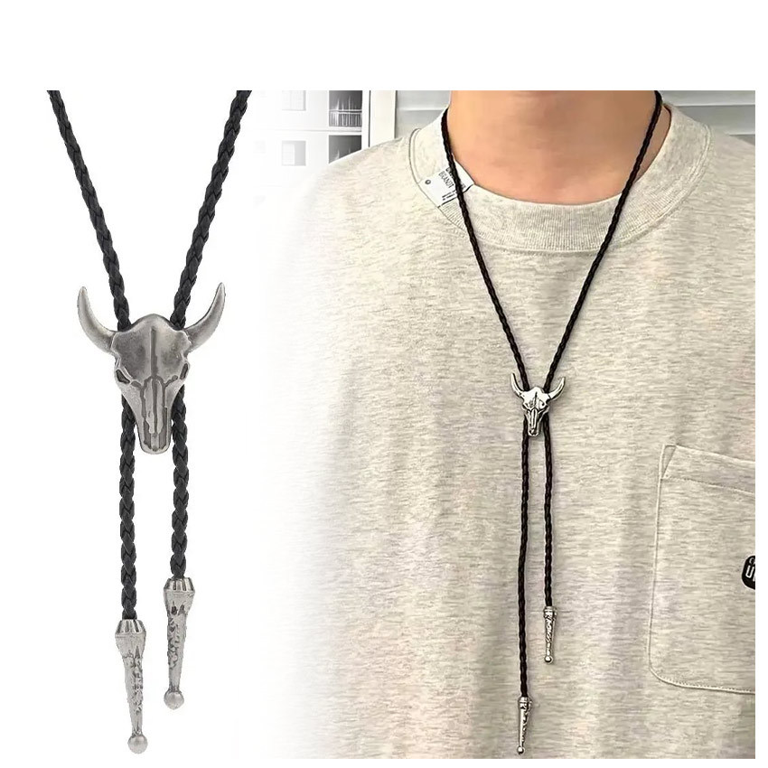 Kalung Bolo Tie Vintage Pria Dasi Koboi Antik Western Etnik Klasik Kualitas Premium Premium Terbaik