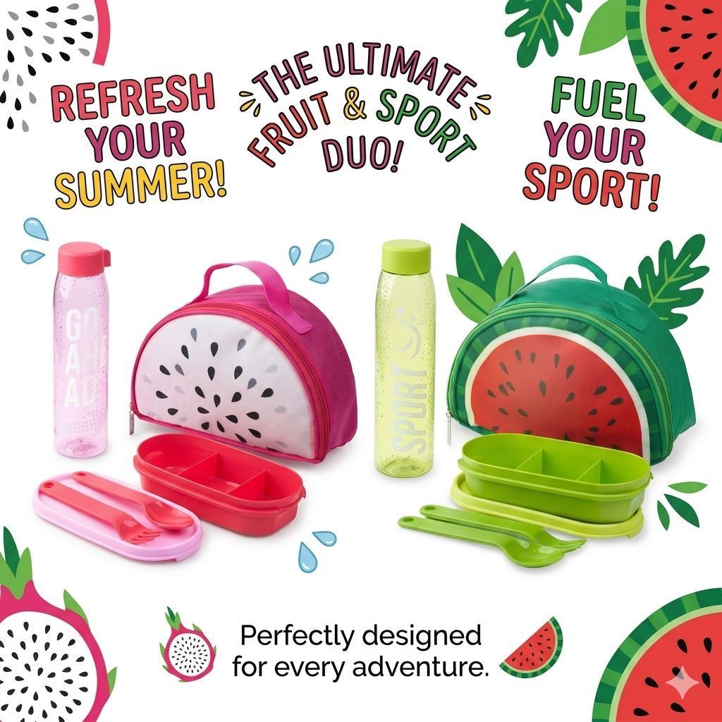 Kotak Makan Anak Set Lengkap Tas Bekal Set Lucu Kotak Bekal Set Of 5 Pcs