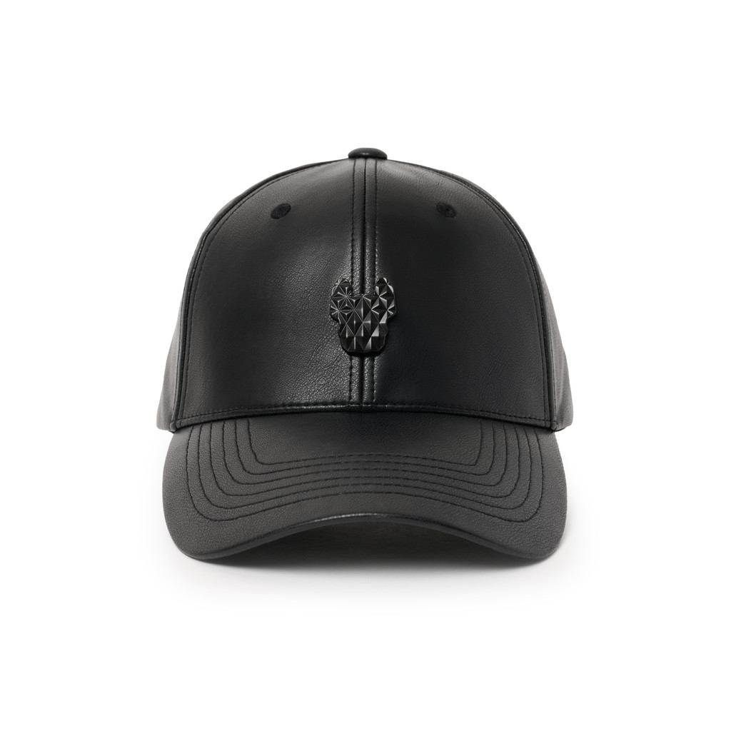 LIFEWORK - Pu Leather Diamond Logo Hard Ball Cap Black - Topi Acc Hitam Unisex