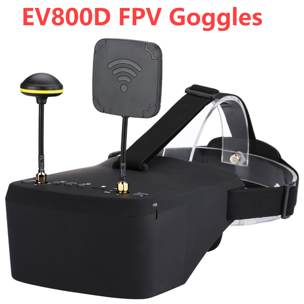 EV800D FPV Goggles with DVR 5.8G 40CH 5 Inch 800x480 versity Video Headset Build in 3.7V 2000mAh Bat