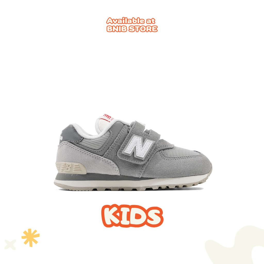 Sepatu Sneakers Anak NB 574 Hook & Loop Slate Grey Original