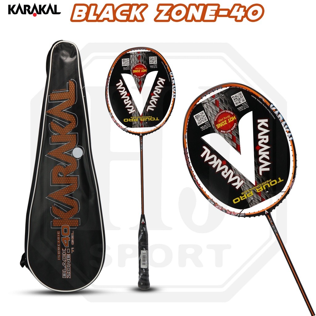 Raket Original Karakal Black Zone 40 Bonus Senar Tas Kaos Badminton