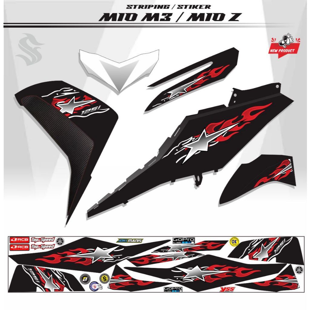 VARIASI STICKER MOTOR MIO ME STRIPING VARIASI MIO 125 MIO Z STRIPING VARIASI