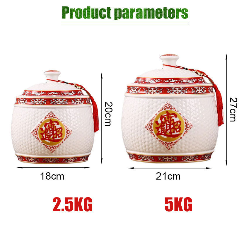 Tempat Beras Keramik Guci Beras Keramik Fengshui