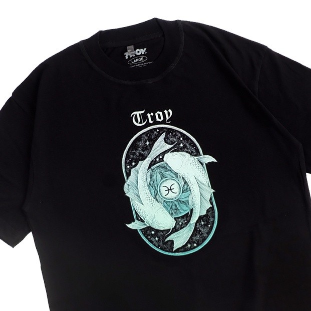 Troy Company T-Shirt Kaos Hitam Zodiac Series Zodiak Pisces MT 2067