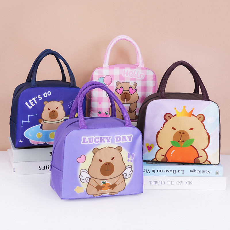 Toko1234. Tas Bekal Tempat Bekal Lucu Motif Capybara  Tempat Makan Anak Sekolah Tas Bekal Makanan Ta