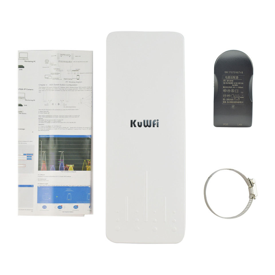 KuWFi 24Ghz Outdoor Router Wireless AP Remote Router WIFI Repeater Outdoor Bridge WiFi Access Point 