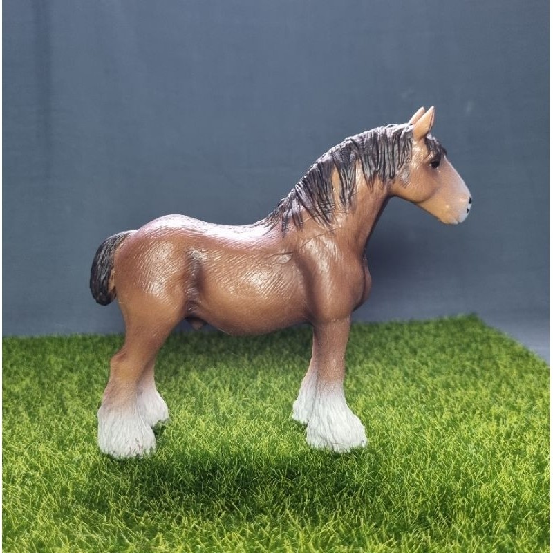 ZQANT88SR Figure horse kuda Clydesdale coklat PVC Miniatur detail rapi 14cm