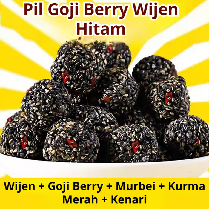 250g Halal Cemilan Bola Wijen Hitam / Bola Wijen Hitam Tanpa Sukrosa Tambahan / Kurma Merah Dan Bola