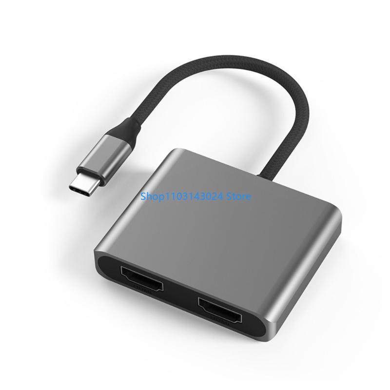 USB C Hub Aluminum USB Type C to Adapter 4K 60Hz Dualscreen Hub