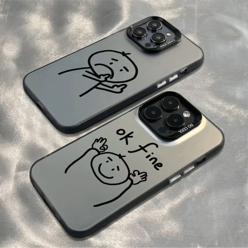 Casing HP iPhone Couple Softcase Silikon Lembut Aesthetic Korean Style Untuk 16/ 15 / 14 / 13 / 12 /