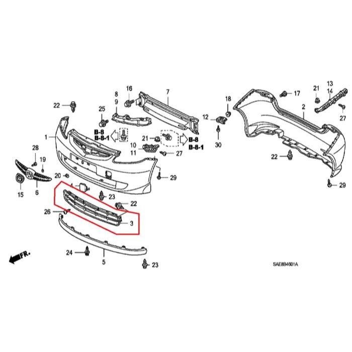 GRILL Bumper KISI KISI BUMPER Jazz GD 2006-2007 ORIGINAL