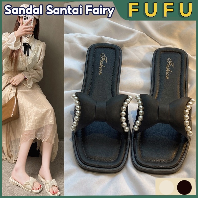 Fufu Sandal Wanita Elegan / Sandal Selop Wanita / Sandal Flat Wanita / Sandal Wanita Kekinian