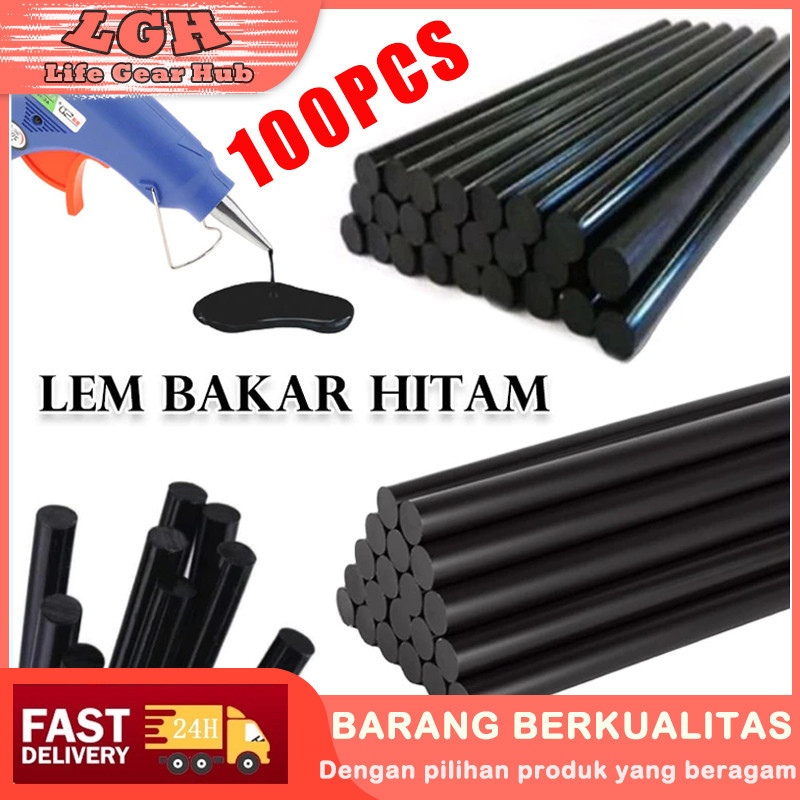 100PCS Lem Bakar Refill Glue Gun Glue Stick Origin 20X7MM Hitam Lem Ajaib Tambal Refill Lem Tembak K