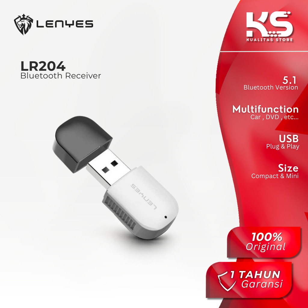 LENYES Bluetooth Receiver 5.1 Colokan Usb untuk Speaker Mobil Dvd LR204