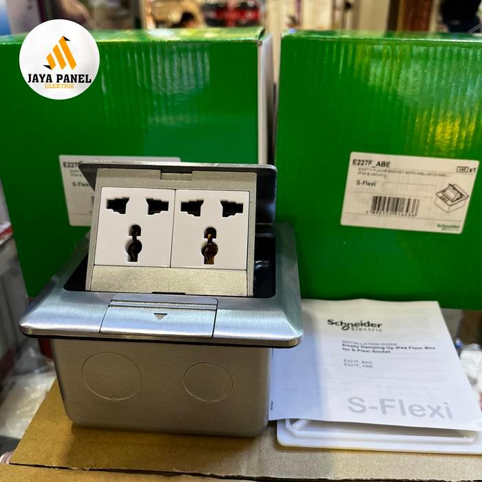 stop kontak lantai schneider E227F_ABE 3pin + 3pin
