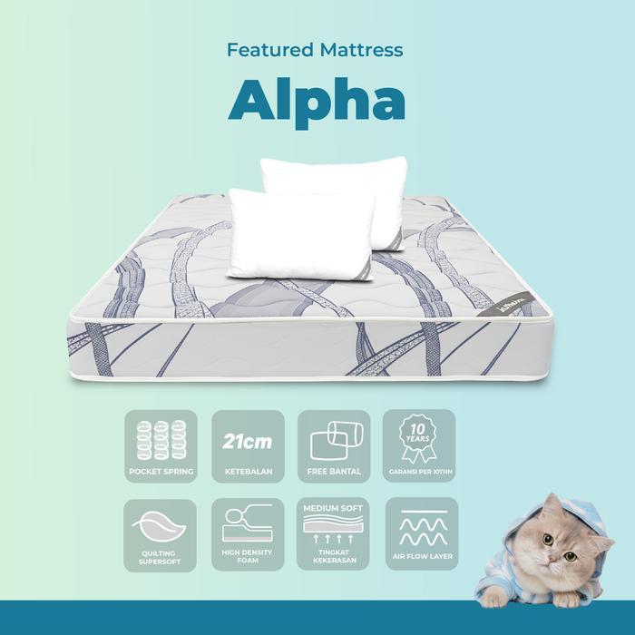 Kasur Spring Bed IN THE BOX Alpha - FREE Bantal - 120x200