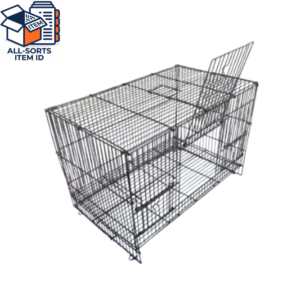 Kandang Besi Lipat 60x42x40 Kandang Umbaran Kucing Kelinci Hamster Burung Musang Anjing Portable