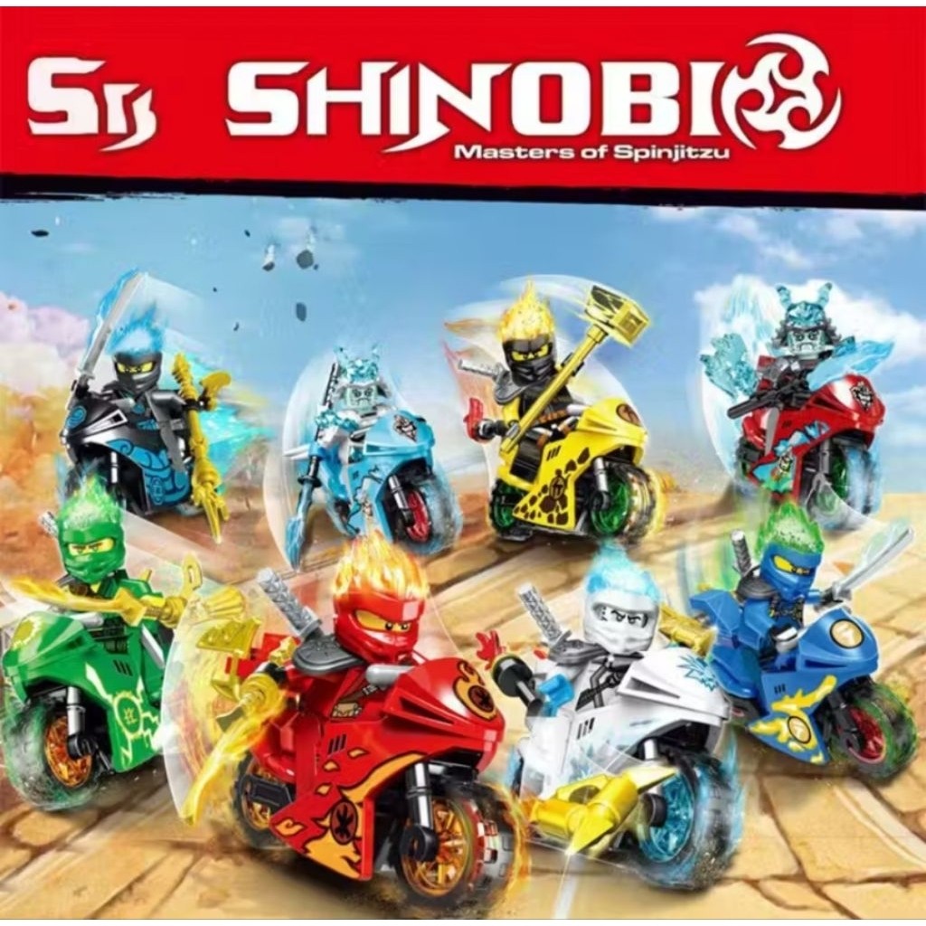Mainan Anak Brick Ninja Go Mainan Ninja motor Senjata Lengkap Action Figure Murah Ninjago pmk..
