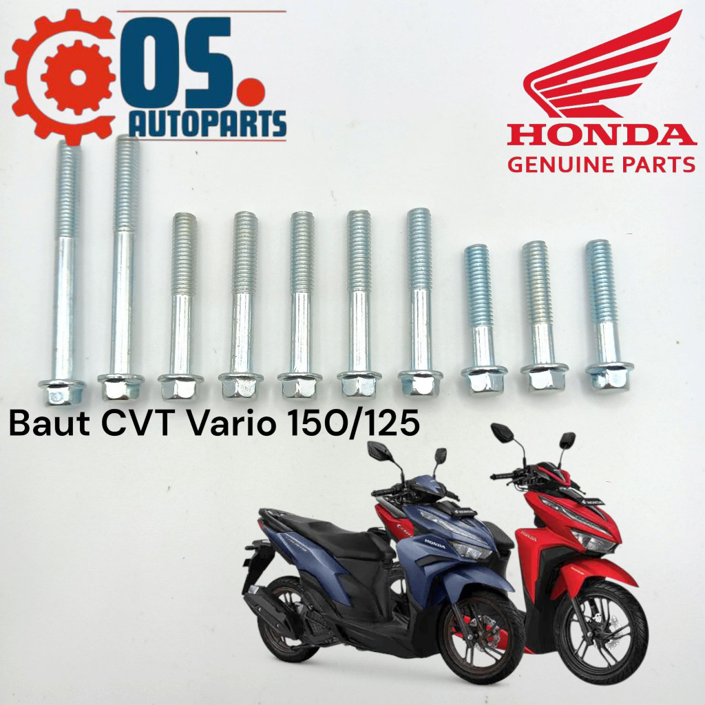 1 Set Baut Blok CVT HONDA Vario 150 Vario125 Baut CVT HONDA VARIO 125/150 Original Parts Terlaris