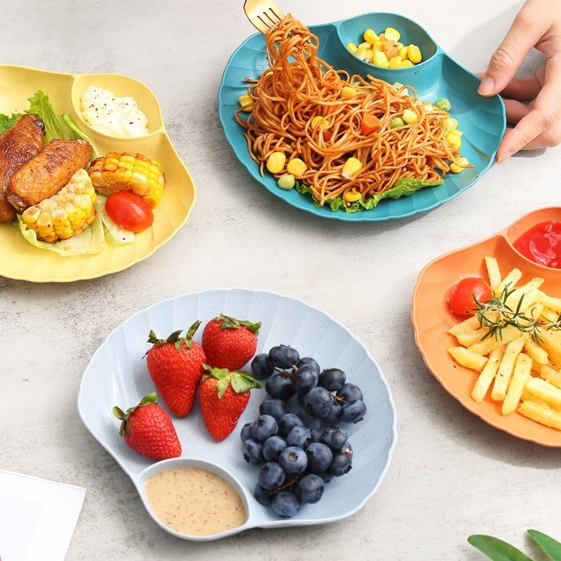 GROWSIR Piring Kerang Aesthetic Wheat Straw Plate Wadah Saji Buah & Snack PZ002
