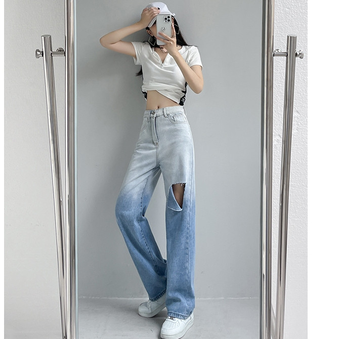 [Harga Terjangkau] Dust Celana Jeans Wanita Sobek Jeans Highwaist Kulot Jeans Import Premium Jeans K