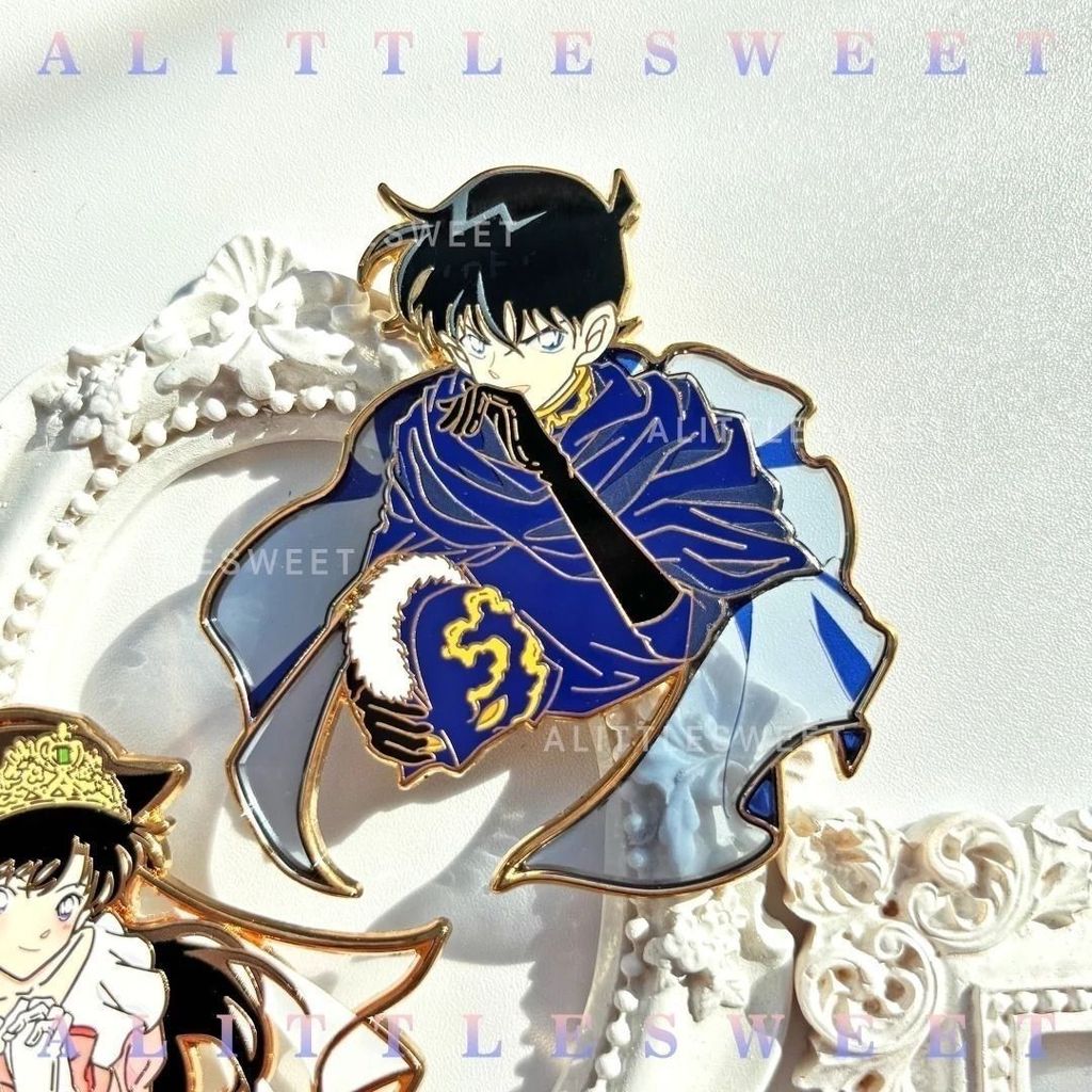 New Detective Conan Merchandise Metal Badge Resurrection Collectible Commemorative Brooch Kaito Kid 