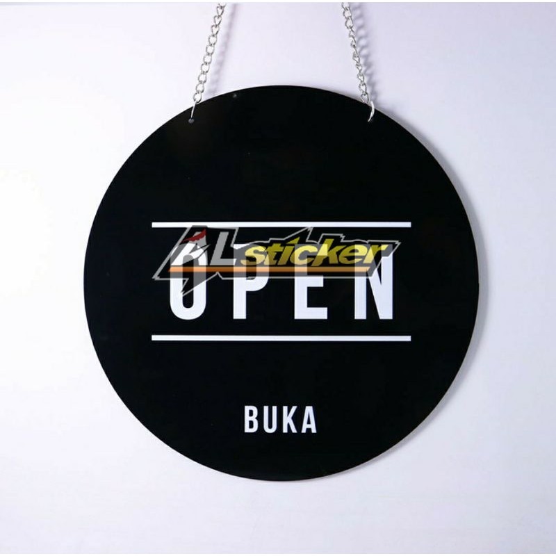 Acrylic Signage Open Close/Akrilik Open Close (Bulat)