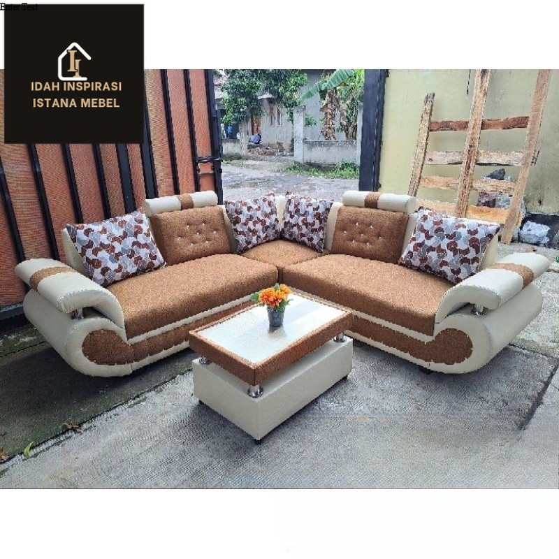 PROMO Sofa l Sudut Sofa sudut angsa Kursi Tamu Minimalis Termurah Cirebon Kuningan Majalengka Indram
