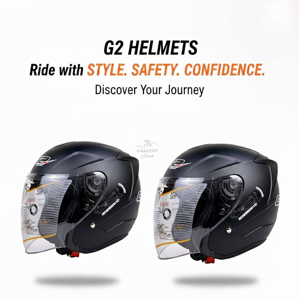 HELM G2 OPTIMAX HITAM DOFF HELM HALF FACE MODEL INK DYNAMIC SNI