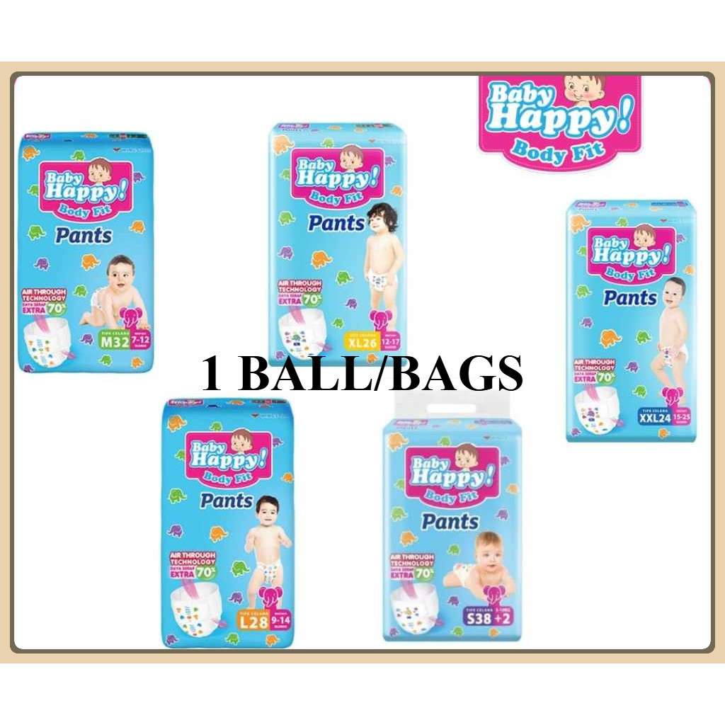 BABY HAPPY PANTS [1BALL]
 S38+2 M34 L30 xl26 xxl24