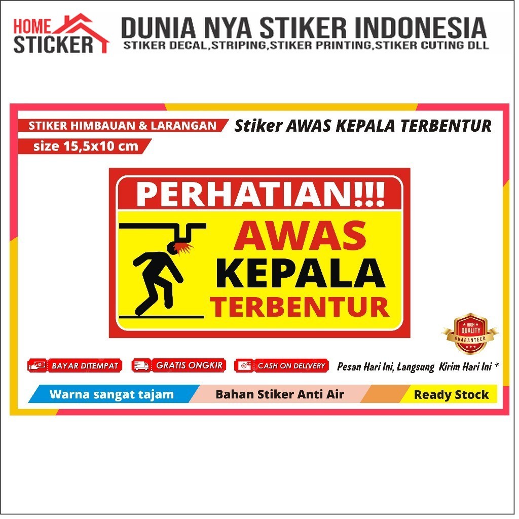 Sticker Awas Kepala Terbentur