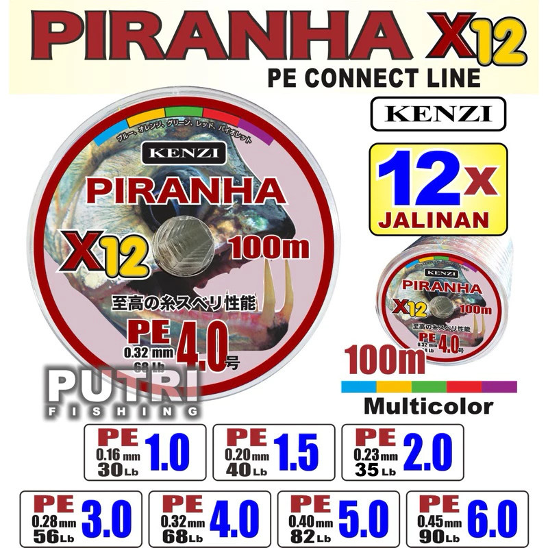 senar PE KENZI PIRANHA X12 100m 12x100m