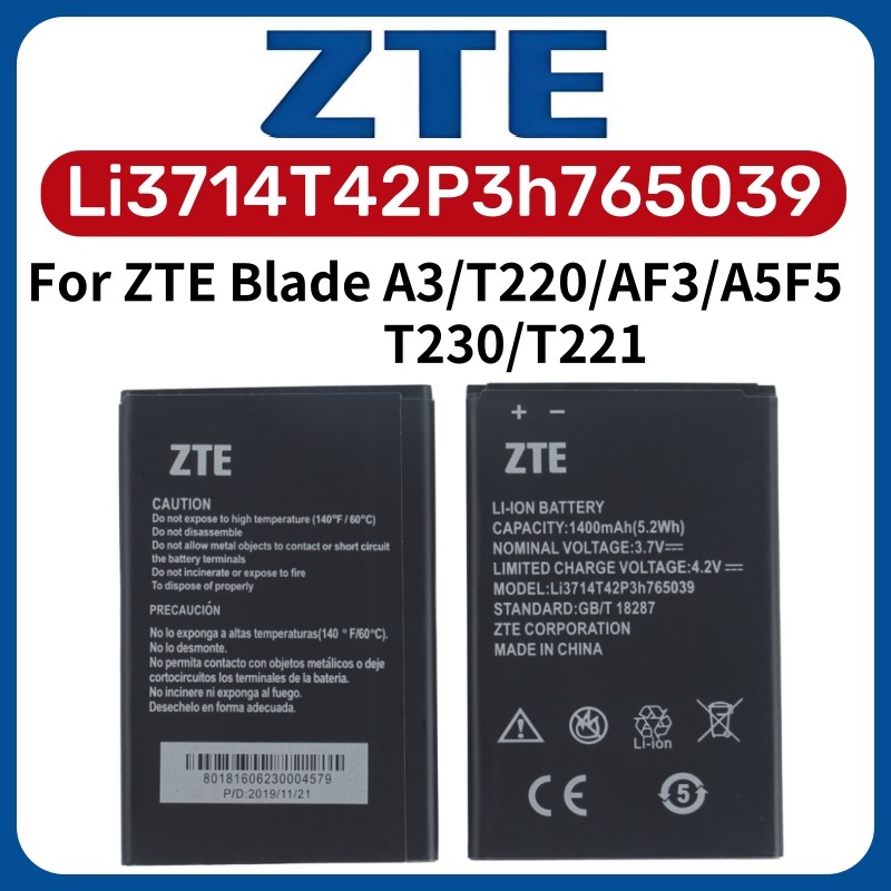 Original Li3714T42P3H765039 Battery New Replacement Battery For ZTE Blade Q3 T230 T221 T220 A3 AF3 A