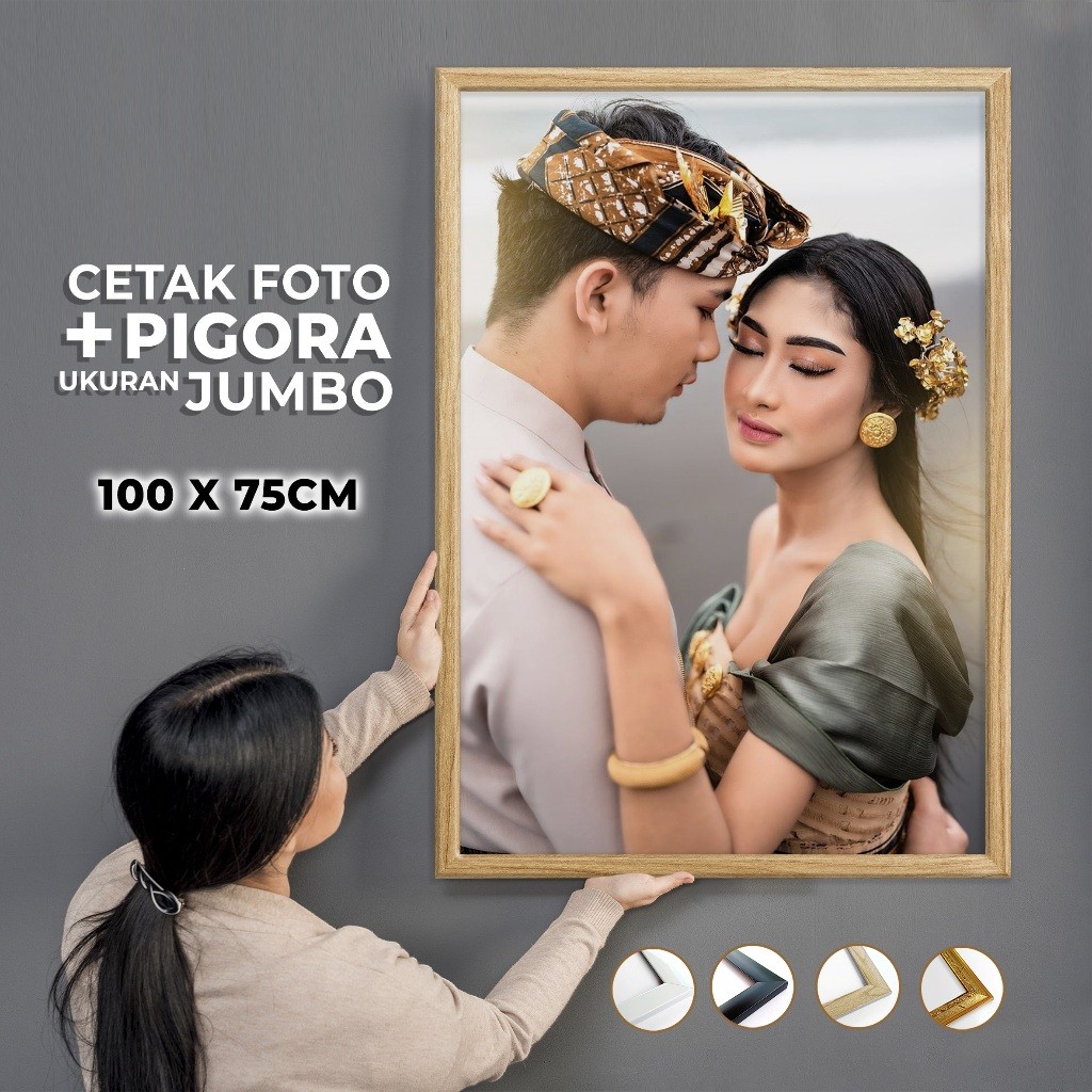KMT - CETAK FOTO CUSTOM JUMBO 60X40 CM / 16RW PLUS FRAME PIGURA