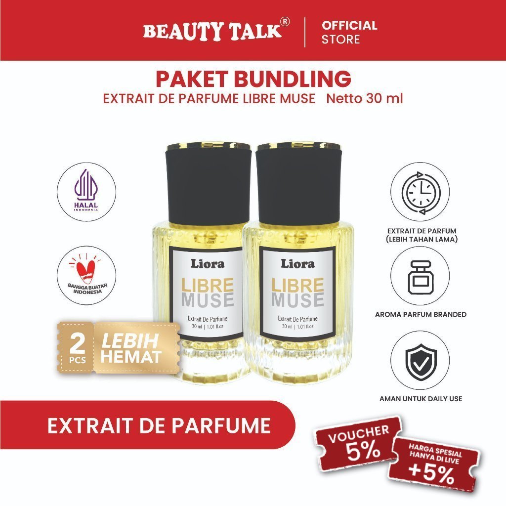 [Bundling hemat - 2PCS] LIORA Libre Muse Extrait De Parfume 30ML I Parfum dengan Bold & Elegan, Arom