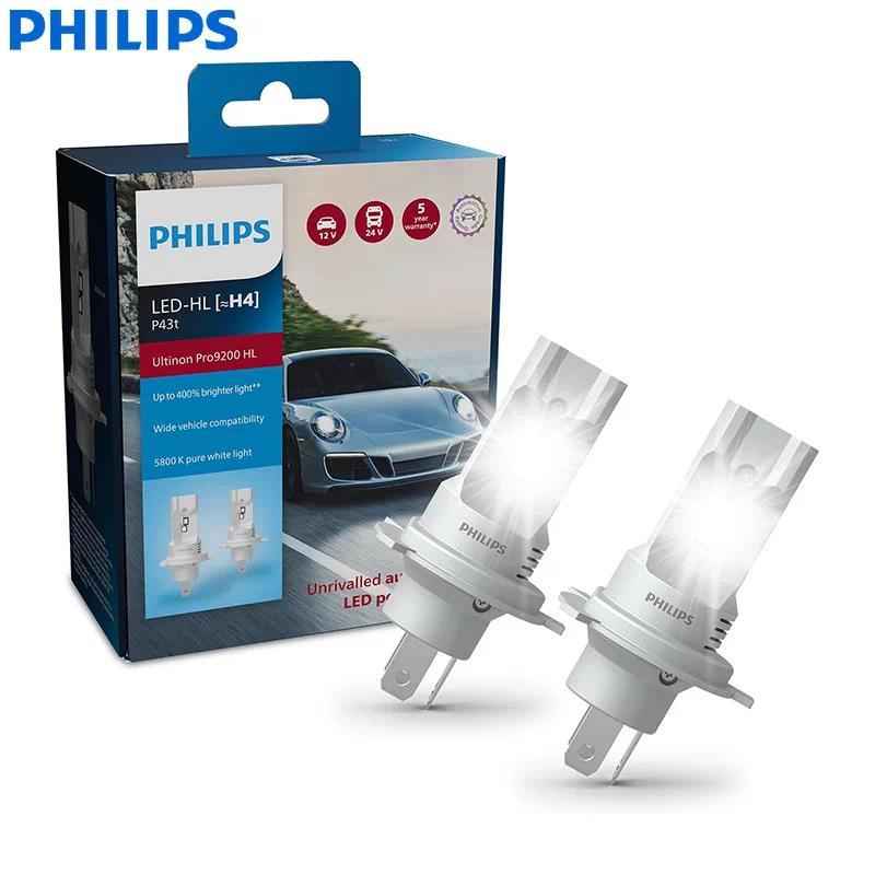 Philips Pro9200 LED H4 HB2 9003 Car Headlight P43t 12/24V Bulbs +400% Bright 5800K Power White Upgra
