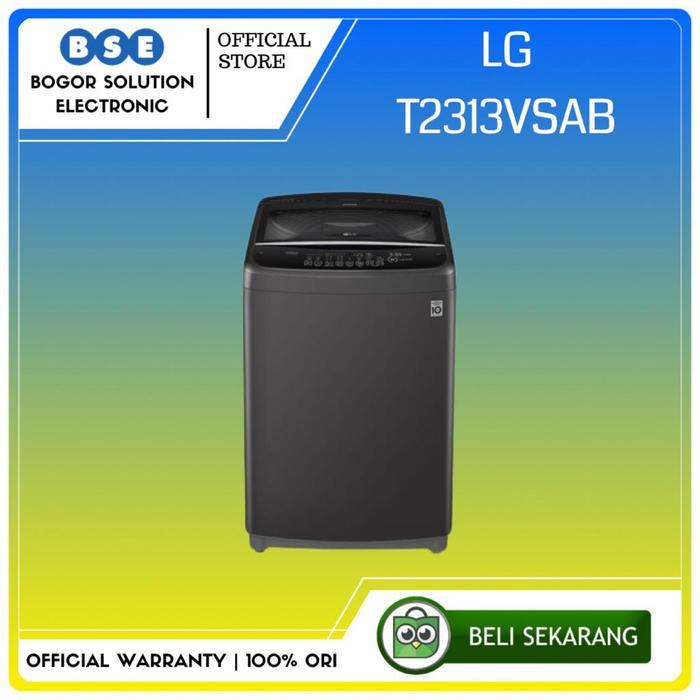 Mesin Cuci Warna Hitam Top Loading 13Kg // LG 13 Kg T2313VSAB Inverter