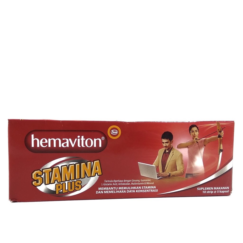 Hemaviton Stamina Plus Box Isi 50 Kapsul – Suplemen Vitamin Penambah Stamina Energi Daya Tahan Tubuh