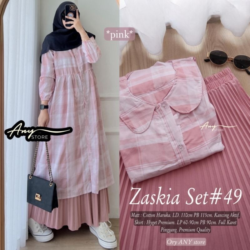 ada grup reseeller tanyakan admin zaskia set tunik  any ld110 setelan tunik mix rok plisket er elrum