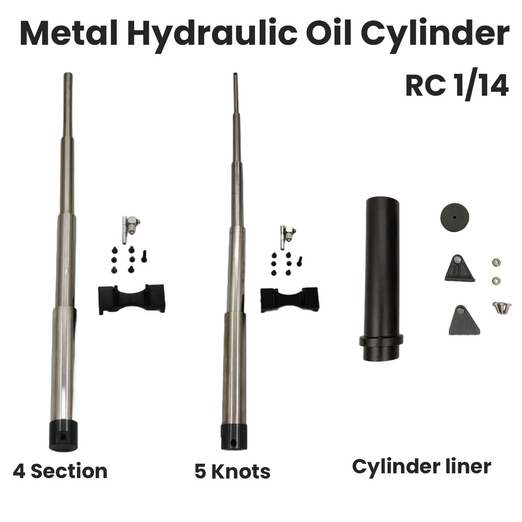 Metal Hydraulic Oil Cylinder for Tamiya 1/14 RC Tractor Truck Tipper Mud Head Dump truck Scania Lesu