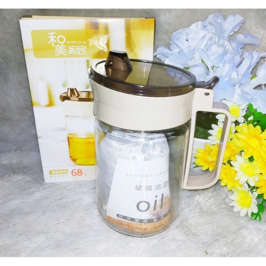 (PG) Glass OIL POT single maiden 580ML Tempat Minyak Bahan Kaca Olive Oil Pot