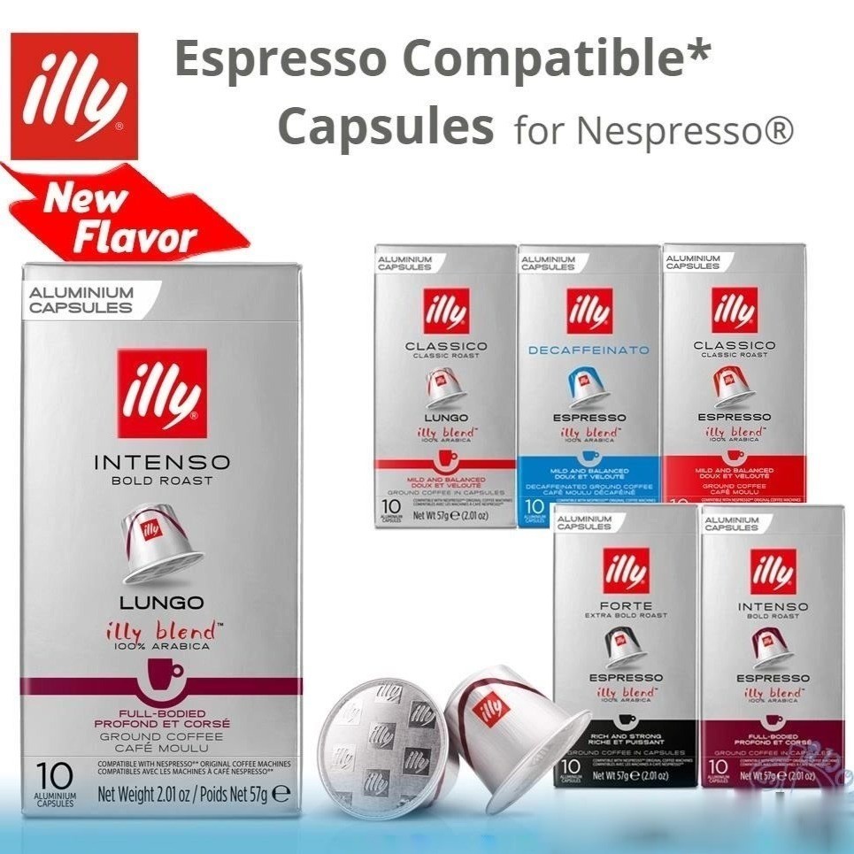 Illy Nespresso Coffee Capsule Espresso dan Lungo - Kopi Kapsul Mesin Nespresso - 1 Box Isi 10 Kapsul
