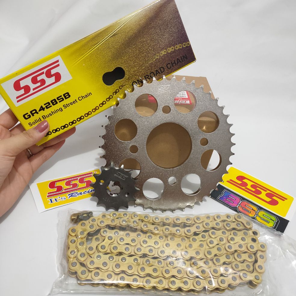 Gear Set Gir set SSS 428 H Megapro new Megapro lama CBR CB150R Sonic GL100 Dll Verza Tiger rantai SS