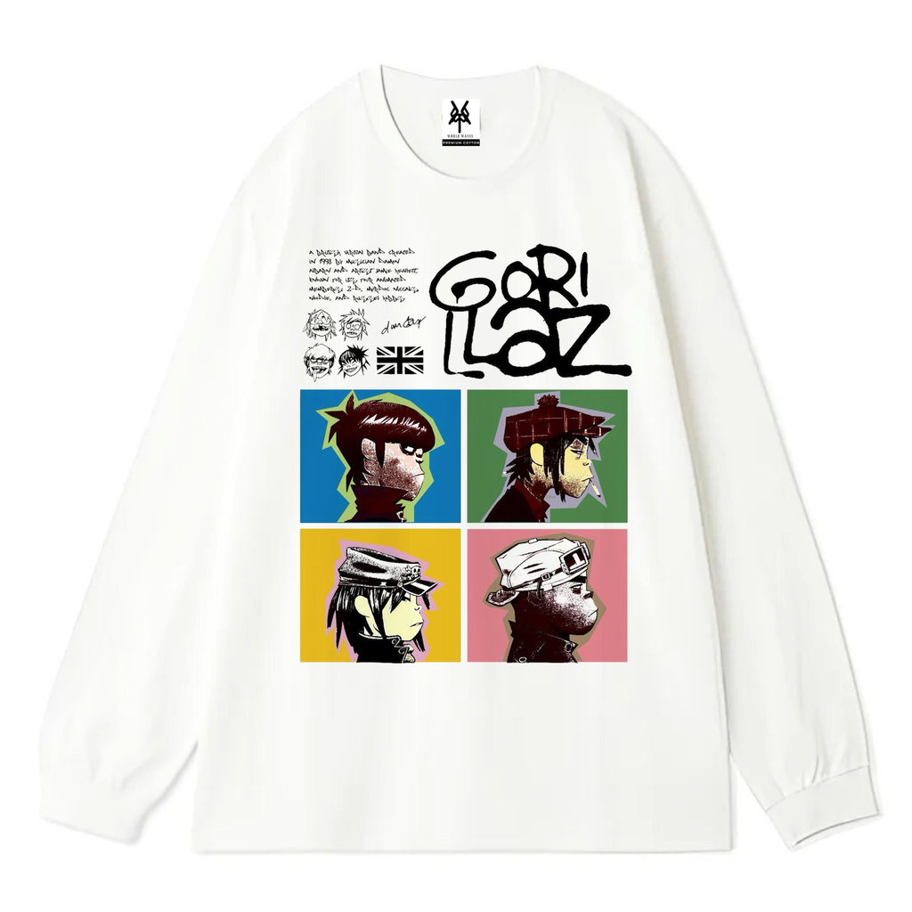 Patternmerch "Gorillaz" Oversize T-Shirt | Longsleeve Oversized | Kaos
